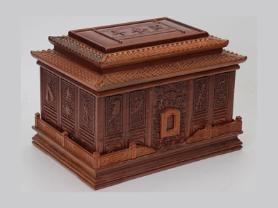 平安殿实木黑檀木骨灰盒图2