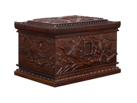 鹤园-进口紫檀木实木黑檀木骨灰盒